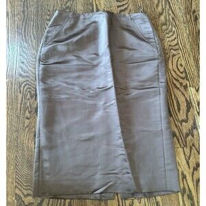 J Crew‎ Brown 100% Silk Pencil Skirt Lined Preppy Glam Party Office Academia 10